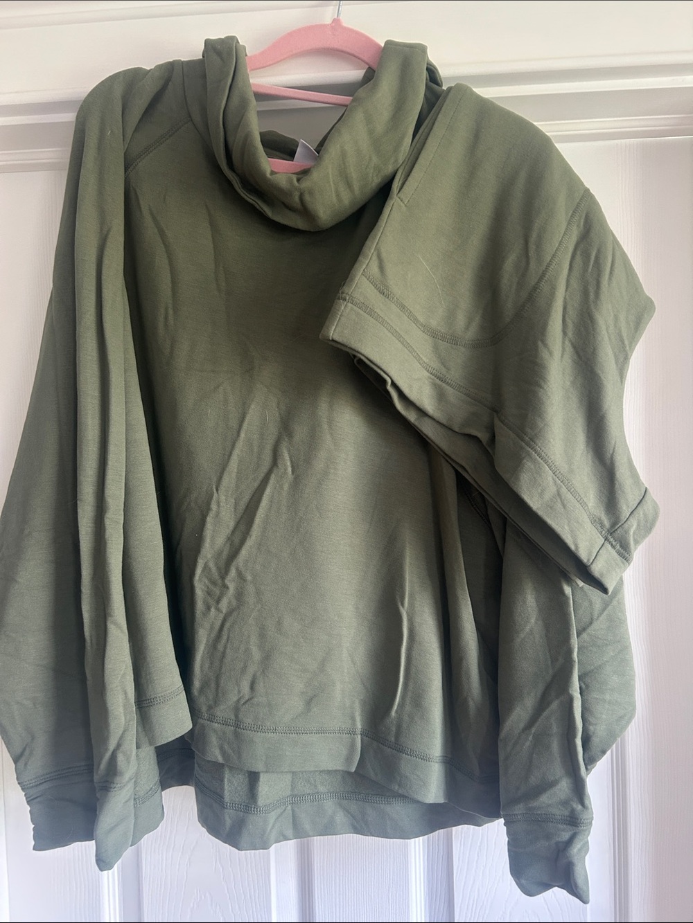 Old Navy Olive Green Cowl-Neck Pullover Hoodie with matching shorts